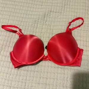Victoria's Secret Vibrant Red Satin Bra